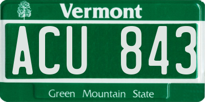 VT license plate ACU843