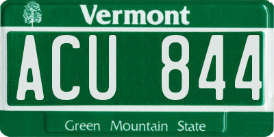 VT license plate ACU844