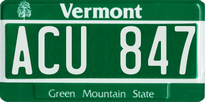 VT license plate ACU847
