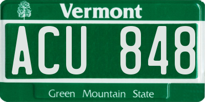 VT license plate ACU848