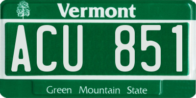 VT license plate ACU851