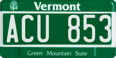 VT license plate ACU853