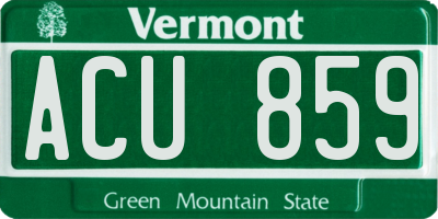 VT license plate ACU859
