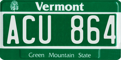 VT license plate ACU864