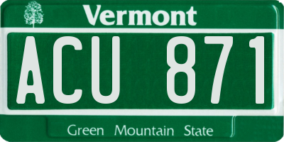 VT license plate ACU871