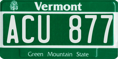 VT license plate ACU877
