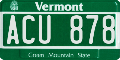 VT license plate ACU878
