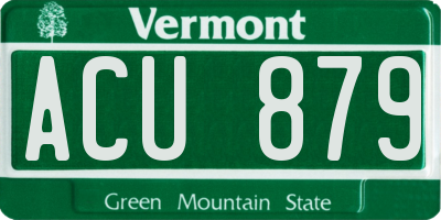 VT license plate ACU879