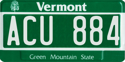 VT license plate ACU884