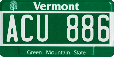 VT license plate ACU886