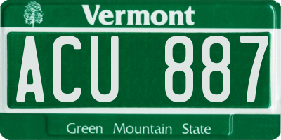 VT license plate ACU887