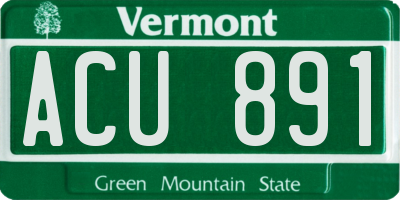 VT license plate ACU891