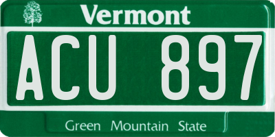 VT license plate ACU897