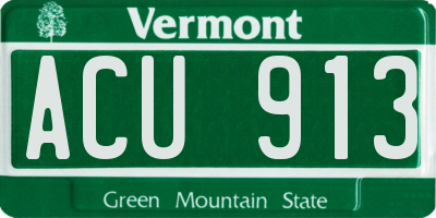 VT license plate ACU913
