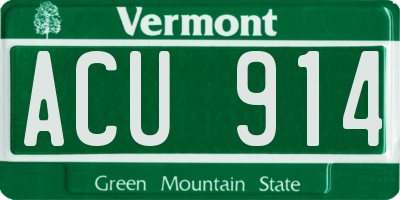 VT license plate ACU914