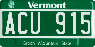 VT license plate ACU915
