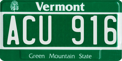 VT license plate ACU916