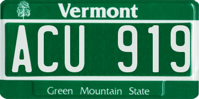 VT license plate ACU919