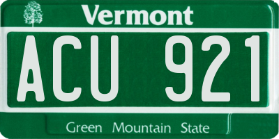VT license plate ACU921