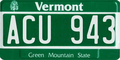 VT license plate ACU943