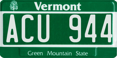 VT license plate ACU944
