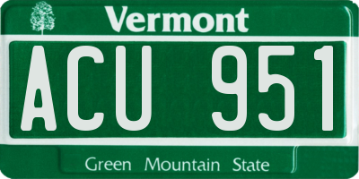 VT license plate ACU951