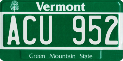 VT license plate ACU952