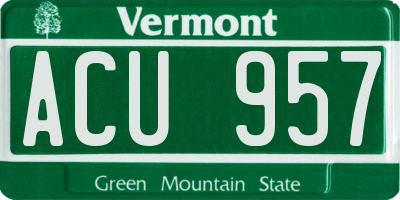 VT license plate ACU957