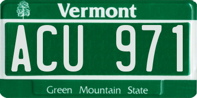 VT license plate ACU971