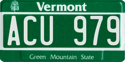 VT license plate ACU979