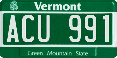 VT license plate ACU991