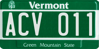 VT license plate ACV011