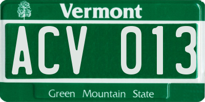 VT license plate ACV013