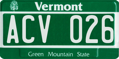 VT license plate ACV026
