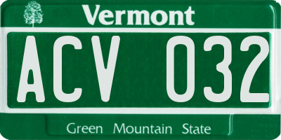 VT license plate ACV032