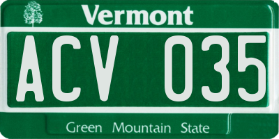 VT license plate ACV035