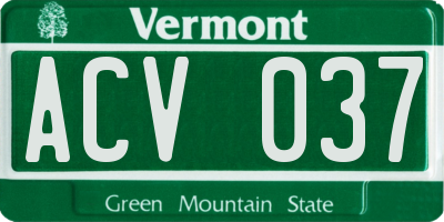 VT license plate ACV037