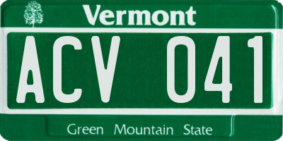 VT license plate ACV041
