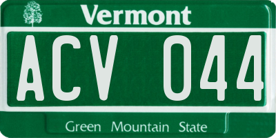 VT license plate ACV044