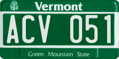 VT license plate ACV051