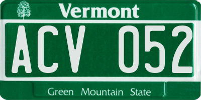 VT license plate ACV052