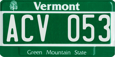 VT license plate ACV053