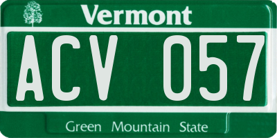 VT license plate ACV057