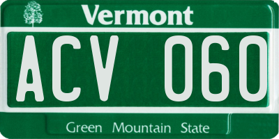 VT license plate ACV060