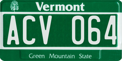 VT license plate ACV064
