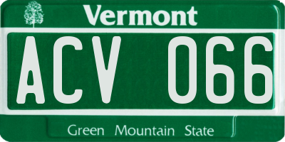 VT license plate ACV066