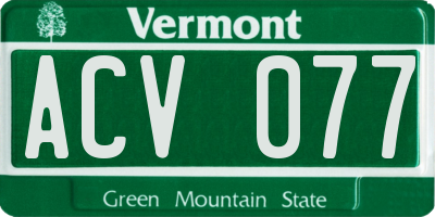 VT license plate ACV077
