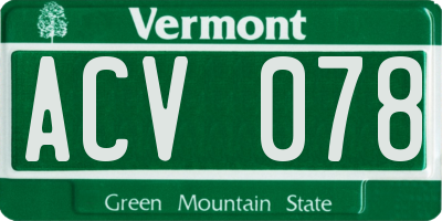 VT license plate ACV078