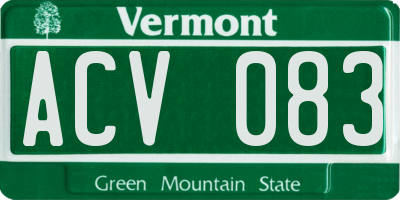 VT license plate ACV083