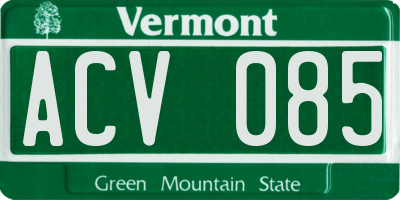 VT license plate ACV085